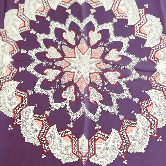 Vintage Givenchy Silk Scarf – Ornate Medallion Design - Picture 4 of 11